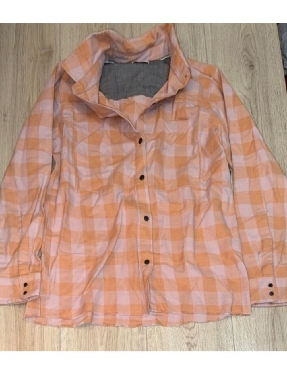 Hurley Orange Plaid Button-Front shirt button down top